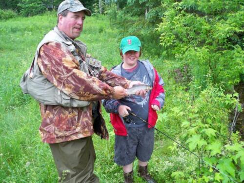 It doesn't matter what kind of rod you put in a kids hands, just take him fishing! Fred from Rutland Town.