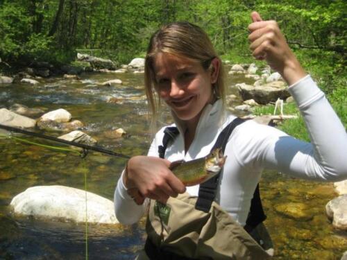 Meredith from NY with a pretty wild mtn. stream brookie